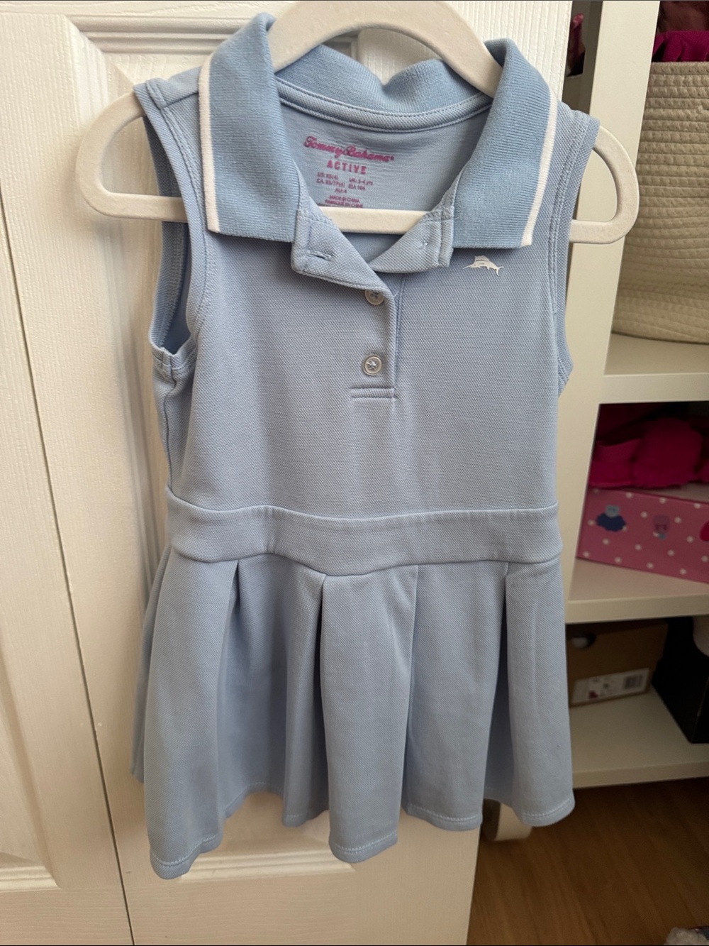 Tommy Bahama Pale Blue Sleeveless Polo Dress